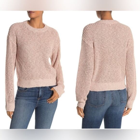 Veronica Beard Leah Rib Rose Gold Crewneck Sweater Medium Knit - Picture 2 of 13